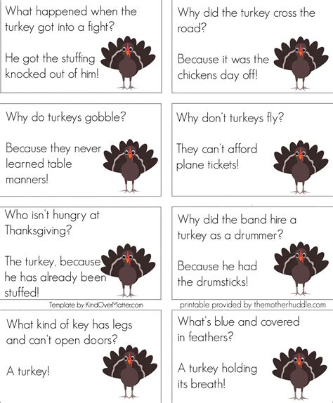 Thanksgiving Riddles Printable